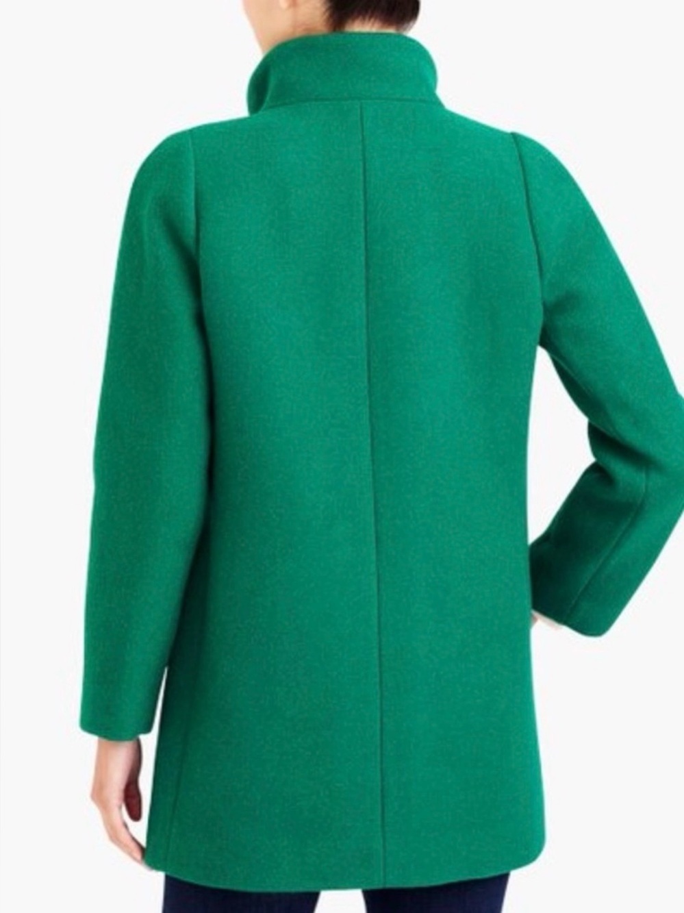 J. Crew Emerald Green Wool Zip-Front Pea Coat Size 6 - Picture 11 of 13